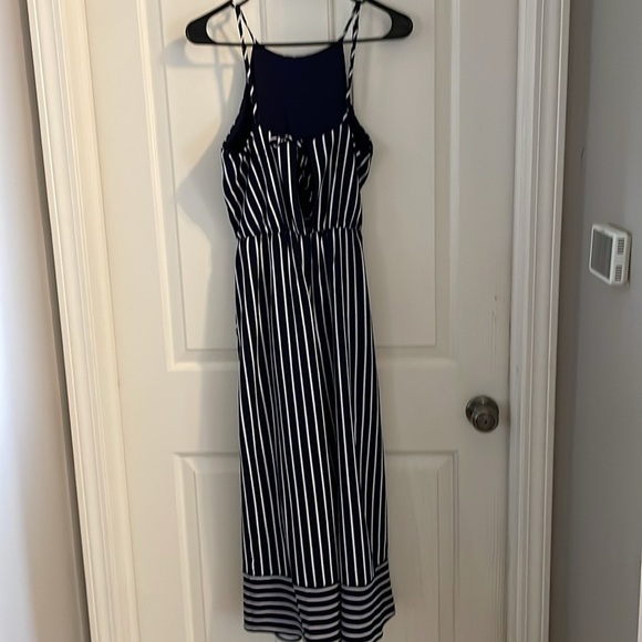 Moa Moa Junior size medium navy and white striped one piece jumpsuit - Picture 5 of 10